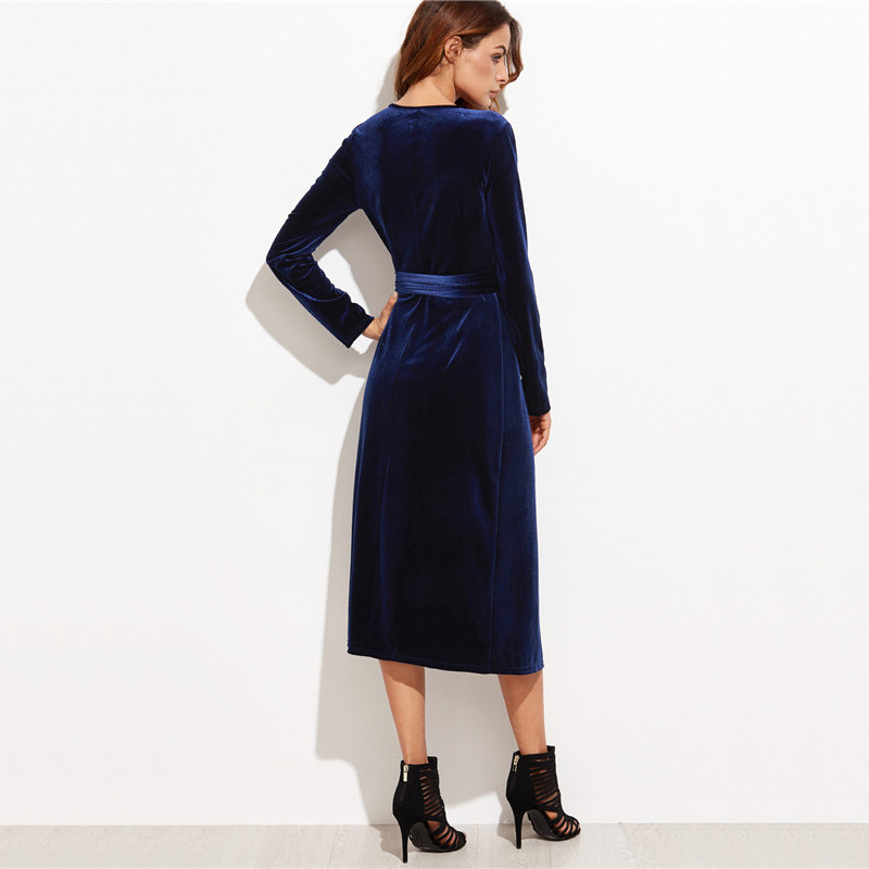 SheIn-Women-Business-Casual-Clothing-Royal-Blue-Party-Dresses-Navy-Surplice-Front-Velvet-Wrap-Long-S-32760440302