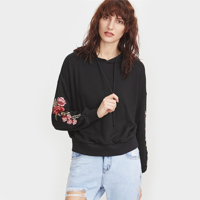 SheIn-Women-Hoodies-Sweatshirts-Streetwear-Women-Black-Drop-Shoulder-Embroidered-Flower-Applique-Pul-32792926896