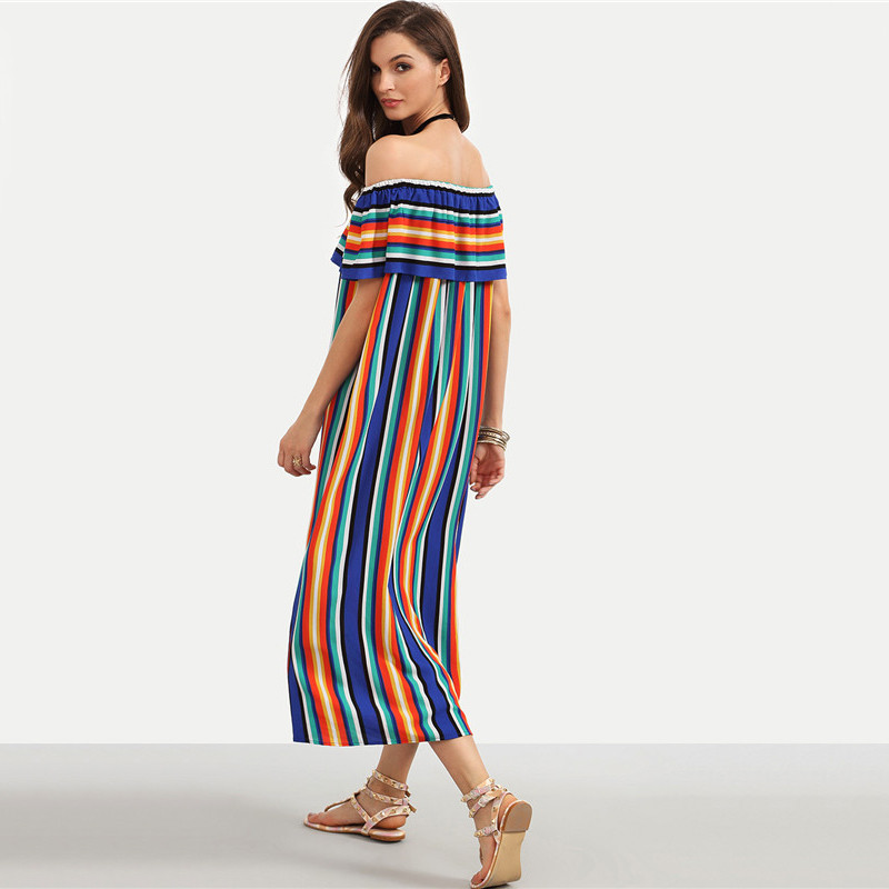 SheIn-Women-New-Summer-Beach-Casual-Long-Dresses-Ladies-Multicolor-Striped-Short-Sleeve-Off-The-Shou-32699962937