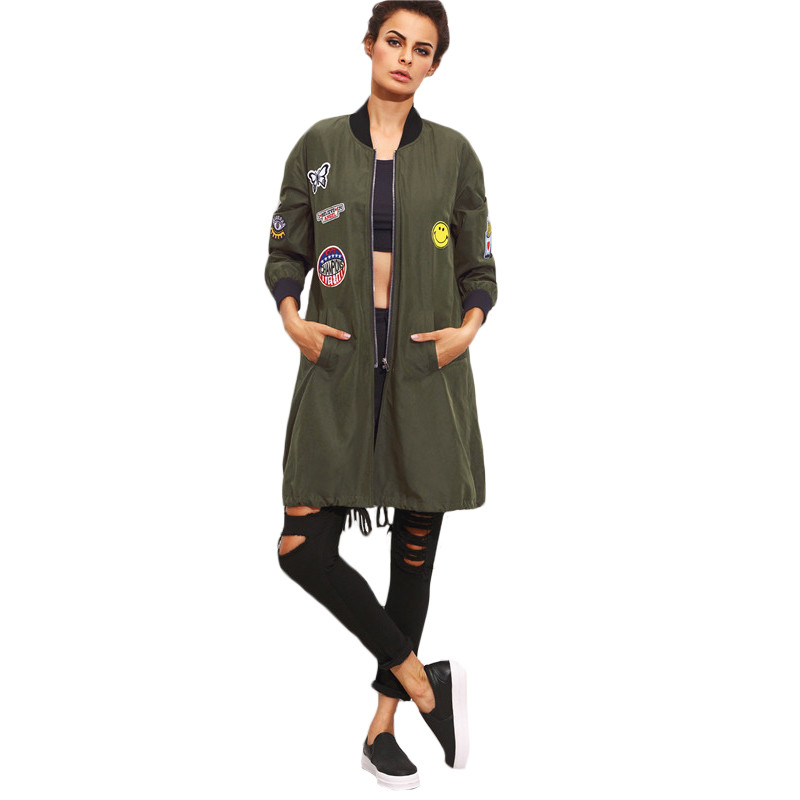 SheIn-Womens-Long-Casual-Jackets-For-Autumn-Army-Green-PU-Leather-Patch-Pocket-Zipper-Stand-Collar-L-32719972687