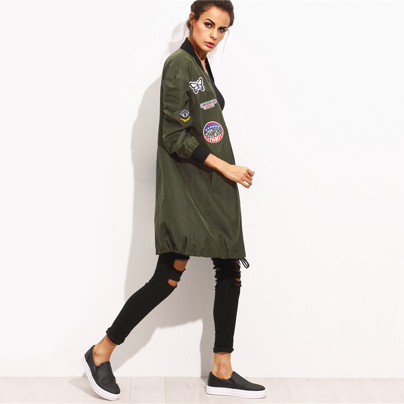 SheIn-Womens-Long-Casual-Jackets-For-Autumn-Army-Green-PU-Leather-Patch-Pocket-Zipper-Stand-Collar-L-32719972687