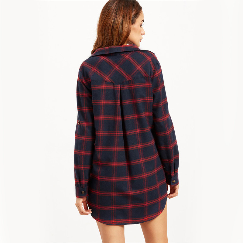 Sheinside-Autumn-Dresses-for-Woman-Brand-Women-Business-Casual-Clothing-Navy-Plaid-Roll-Tab-Sleeve-H-32756712941