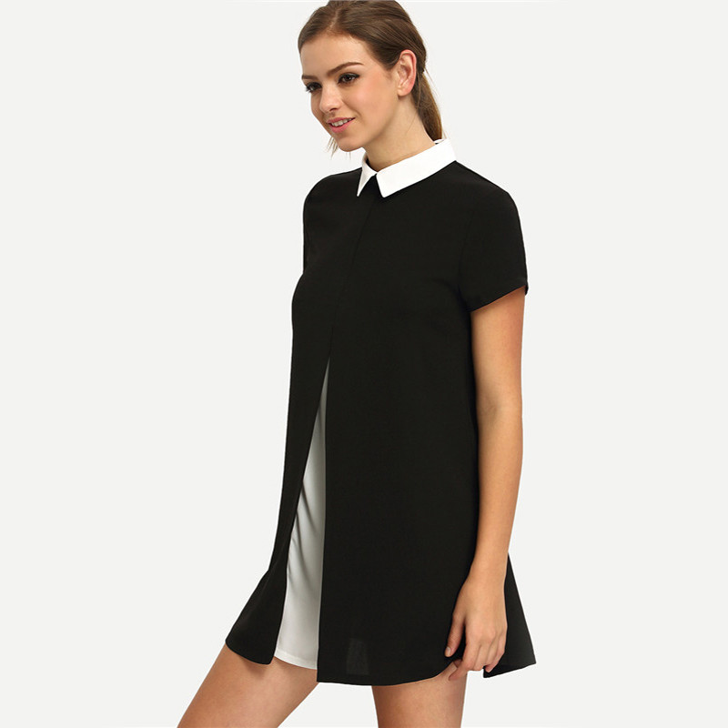 Sheinside-Black-White-Contrast-Collared-Spliced-Women-Dresses-Casual-Summer-Style-Women-2016-New-Lad-32669545764