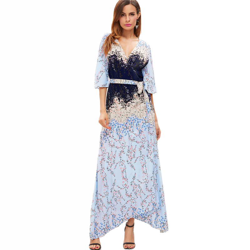 Sheinside-Blue-Maxi-Summer-Dress-Women-Blossom-Print-Flutter-Sleeve-Tied-Casual-Beach-Dresses-2017-S-32800896343