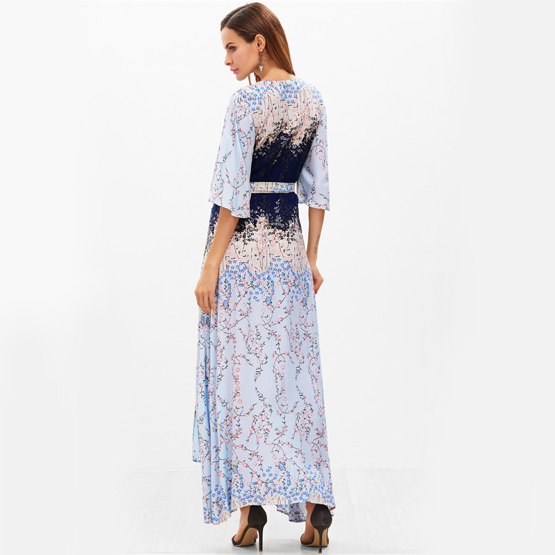 Sheinside-Blue-Maxi-Summer-Dress-Women-Blossom-Print-Flutter-Sleeve-Tied-Casual-Beach-Dresses-2017-S-32800896343