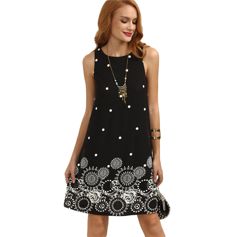 Sheinside-Ladies-Vintage-Boho-Summer-Dress-Black-Polka-Dot-Print-Straight-Dresses-Cute-Women-Crew-Ne-32680853948