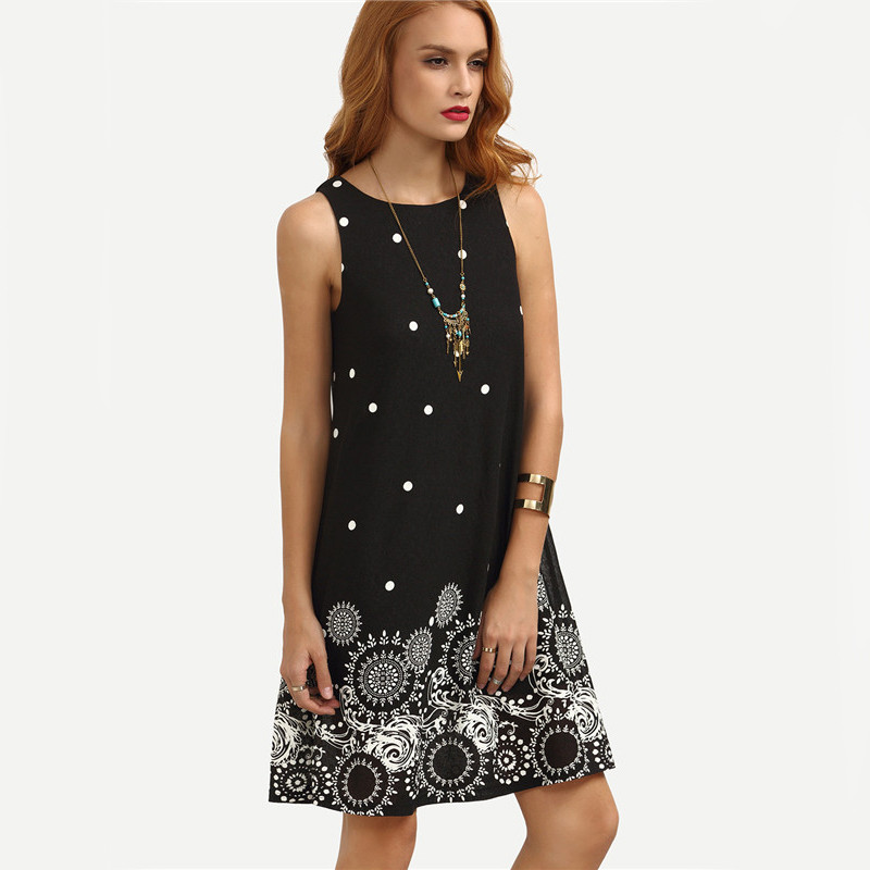 Sheinside-Ladies-Vintage-Boho-Summer-Dress-Black-Polka-Dot-Print-Straight-Dresses-Cute-Women-Crew-Ne-32680853948