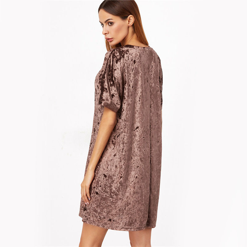 Sheinside-Loose-Fashions-Short-Dress-Womens-Dresses-New-Arrival-Brown-Short-Sleeve-Velvet-Shift-Dres-32784834655