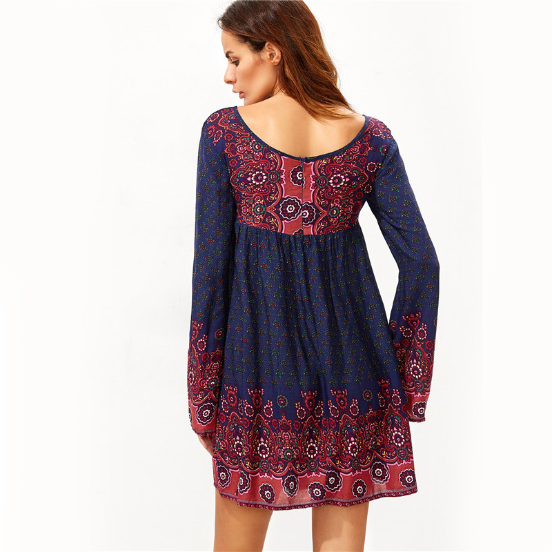 Sheinside-Navy-Tie-Neck-Floral-Print-Short-Dress-Bohemian-Clothing-2016-Fall-Ladies-Round-Neck-Logn--32734945040