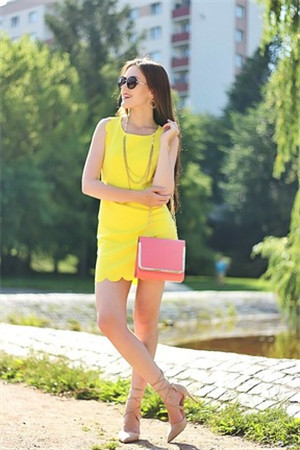 Sheinside-Women-2016-Summer-Fitness-Dresses-For-Woman-New-Ladies-Royal-Yellow-Sleeveless-Crew-Neck-S-32661259484