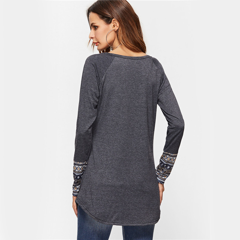 Sheinside-Women-Tops-Womens-Long-Sleeve-Tops-Women-T-Shirt-Dark-Grey-Contrast-Tribal-Print-Cuff-Butt-32781930730