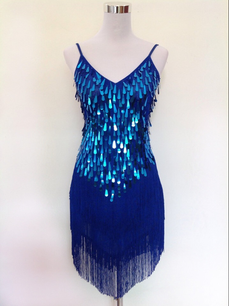 Shining-V-Neck-Stage-Clothing--Costume-Latin-Dance-Dresses-Women39s-Art-Deco-1920s-Gatsby-Tassel-Fri-32485606058