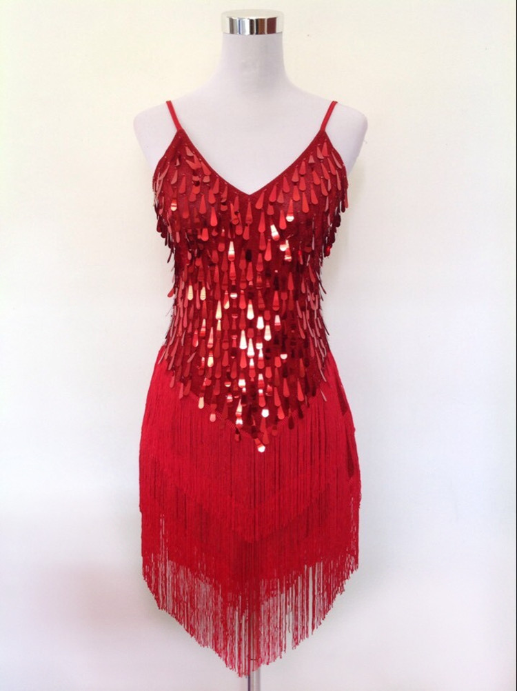 Shining-V-Neck-Stage-Clothing--Costume-Latin-Dance-Dresses-Women39s-Art-Deco-1920s-Gatsby-Tassel-Fri-32485606058