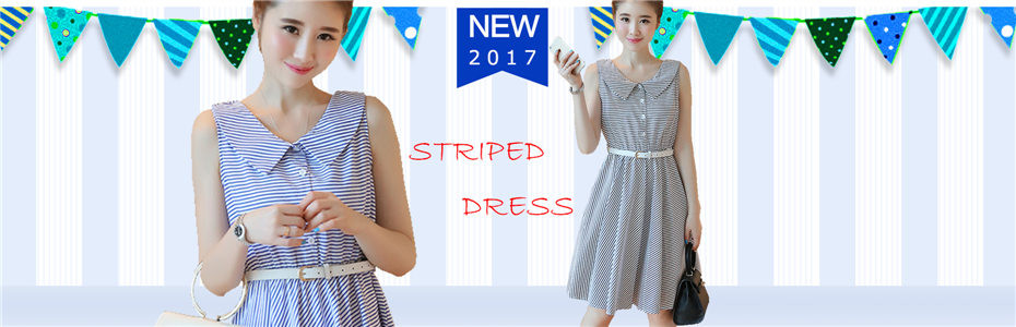 Shirt-Dress-Women-Summer-Dress-2017-Fashion-Korean-Female-Short-Sleeve-White-And-Blue-Striped-Linen--32656699425