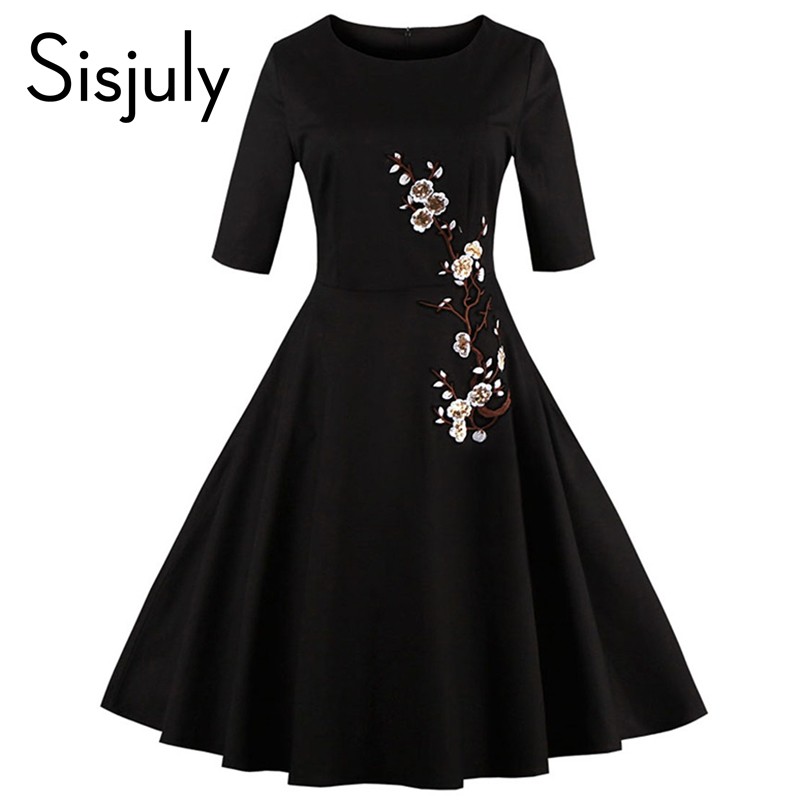 Sisjuly-vintage-1950s-style-dress-2017-fashion-spring-black-and--flowers-half-sleeve-dress-vestido-f-32776807475