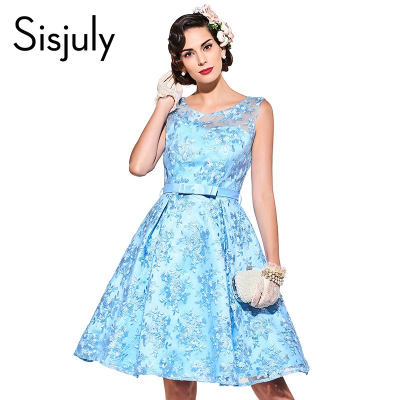 Sisjuly-vintage-dress-blue-solid-1950s-style-a-line-women-party-dresses--lace-bow--o-neck--elegant-s-32791267611