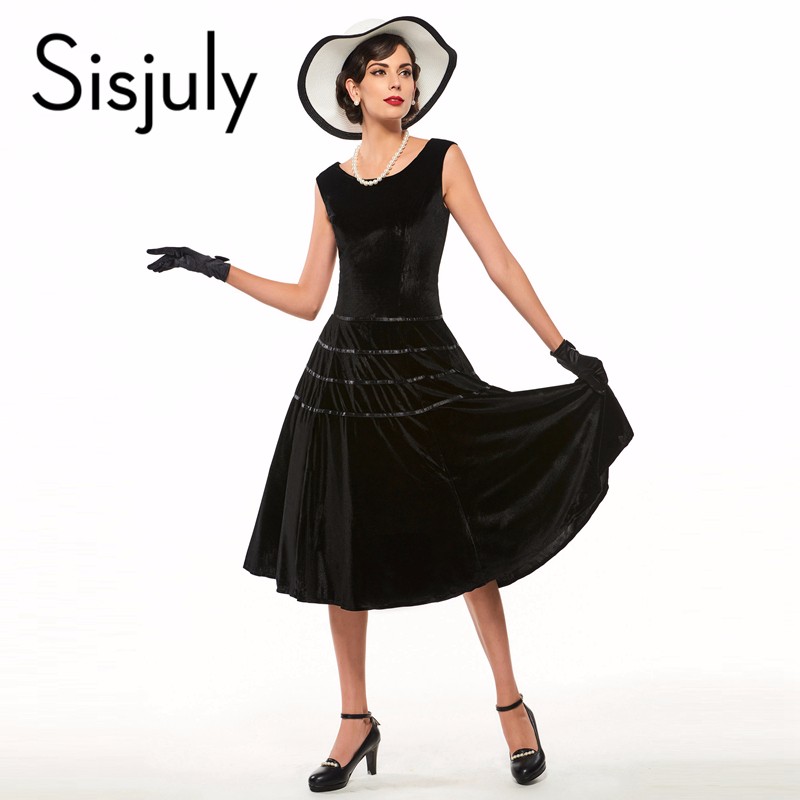 Sisjuly-vintage-dress-sleeveless-black-women-party-dress-retro-mid-calf-1950s-rockabilly-pin-up-dres-32717372840