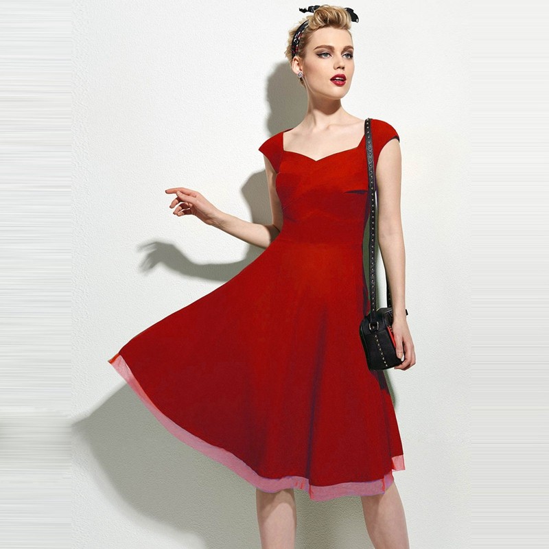 Sisjuly-vintage-dress-summer-black-sexy-retro-red-dress-v-neck-elegant-green-slim-short-sleeve-a-lin-32491817886