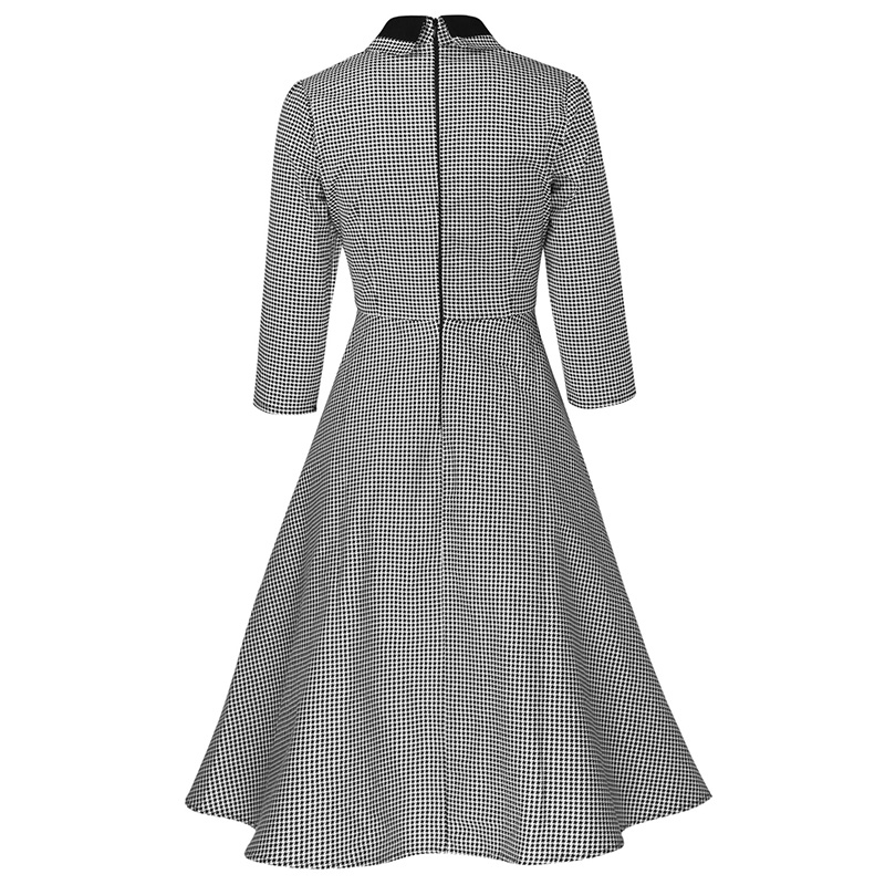 Sisjuly-vintage-spring-women-dress-1950s-with-gray-and-white-plaids-a-line-dress-button-bow-elegant--32772663972