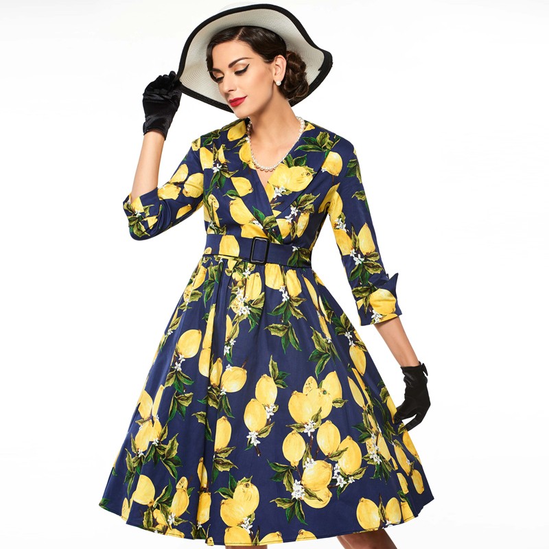 Sisjuly-vintage-women-floral-dress-lemon-print-party-dress-style-1950s-rockabilly-dress-with-sashes--32765894223