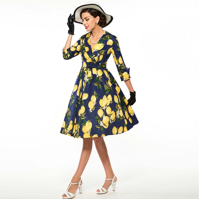 Sisjuly-vintage-women-floral-dress-lemon-print-party-dress-style-1950s-rockabilly-dress-with-sashes--32765894223