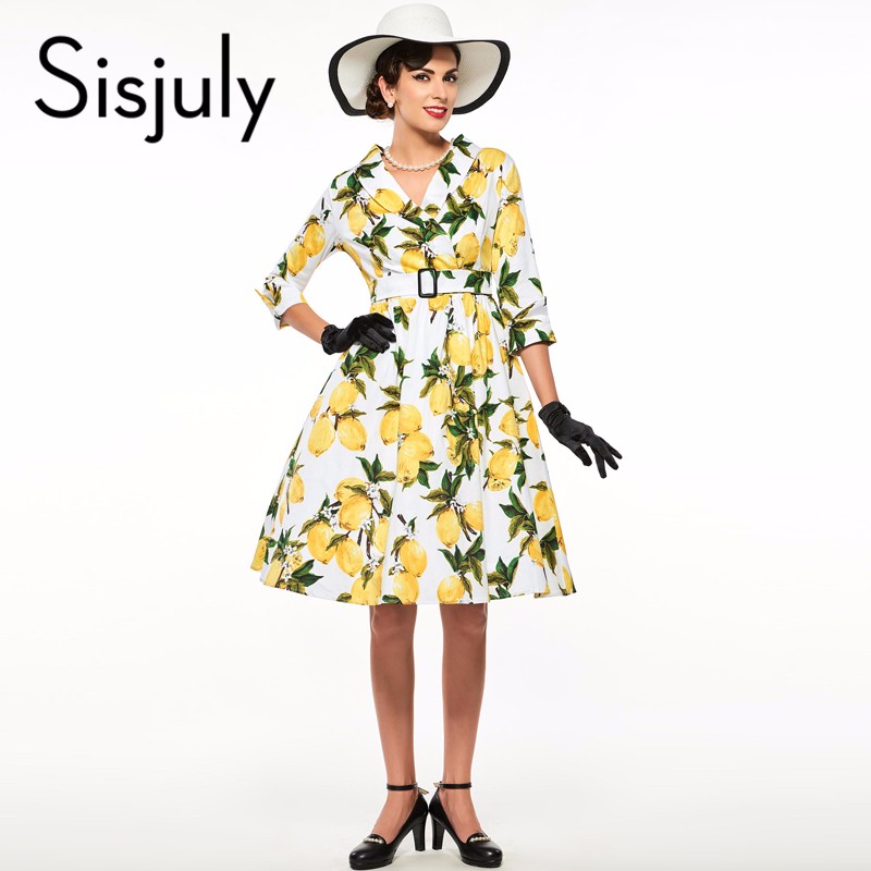 Sisjuly-women-floral-vintage-dress-lemon-print-party-dress-style-1950s-rockabilly-dress-vestido-luxu-32720796434