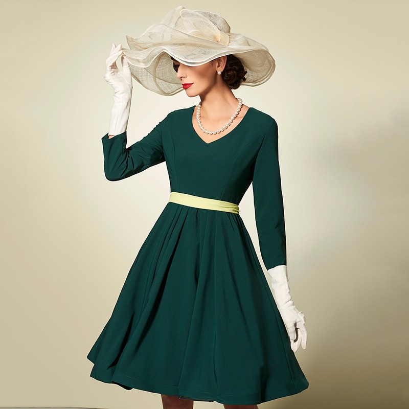 Sisjuly-women-party-dress-elegant-green-autumn-dress-long-sleeve-v-neck-style-women-dresses-fashion--32737747026