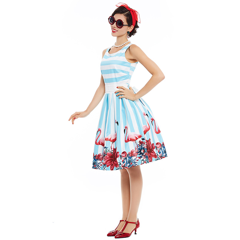 Sisjuly-women-pin-up-vintage-dress-floral-print-rockabilly-bow-belt--dresses-blue-white-stripe-summe-32799322339