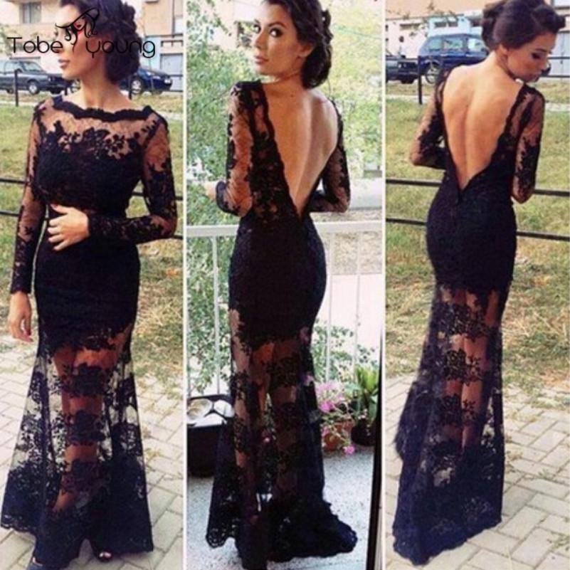 Size-M-New-Elegant-Black-Lace-Mesh-Backless-Mermaid-Dress-Women-Long-Sleeve-Floor-Length-Bodycon-Ple-32785367030