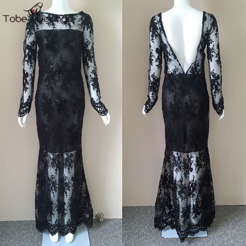 Size-M-New-Elegant-Black-Lace-Mesh-Backless-Mermaid-Dress-Women-Long-Sleeve-Floor-Length-Bodycon-Ple-32785367030