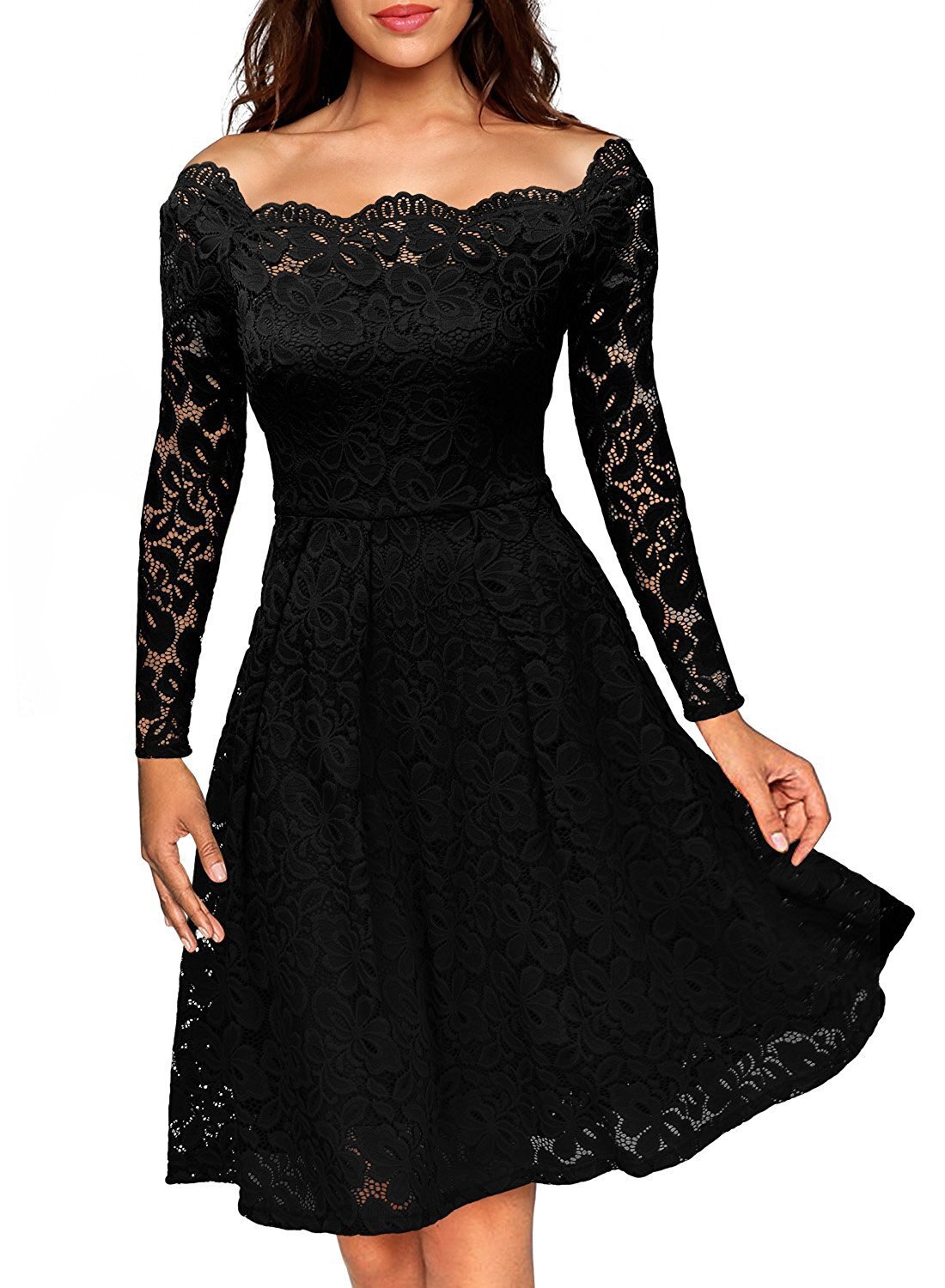 Softu-Elegant-Sexy-Lace-Party-Dress-Slash-Neck-Off-the-Shoulder-Black-Dresses-Long-Sleeve-High-Waist-32795714538