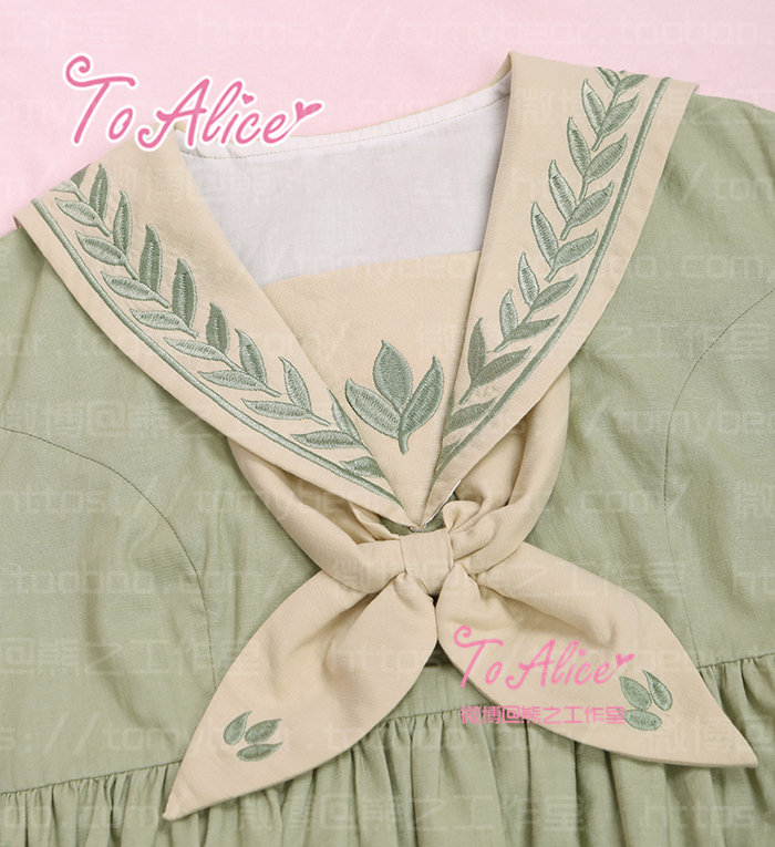 Song-for-Leaves-Cute-Girls-Vintage-Dolly-Pale-Green-Dress-Letters-amp-Leaf-Embroidery-Winter-Long-Sl-32785778821