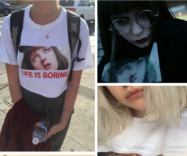 Spoof-Harajuku-White-Female-T-shirt-2018-T-Summer-Novelty-Tee-Shirt-Femme-Life-is-Boring-Letters-Pri-32676592689