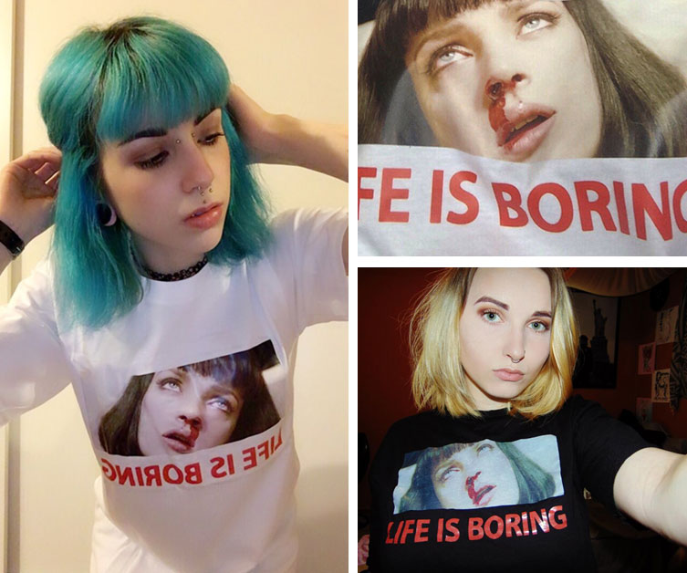 Spoof-Harajuku-White-Female-T-shirt-2018-T-Summer-Novelty-Tee-Shirt-Femme-Life-is-Boring-Letters-Pri-32676592689