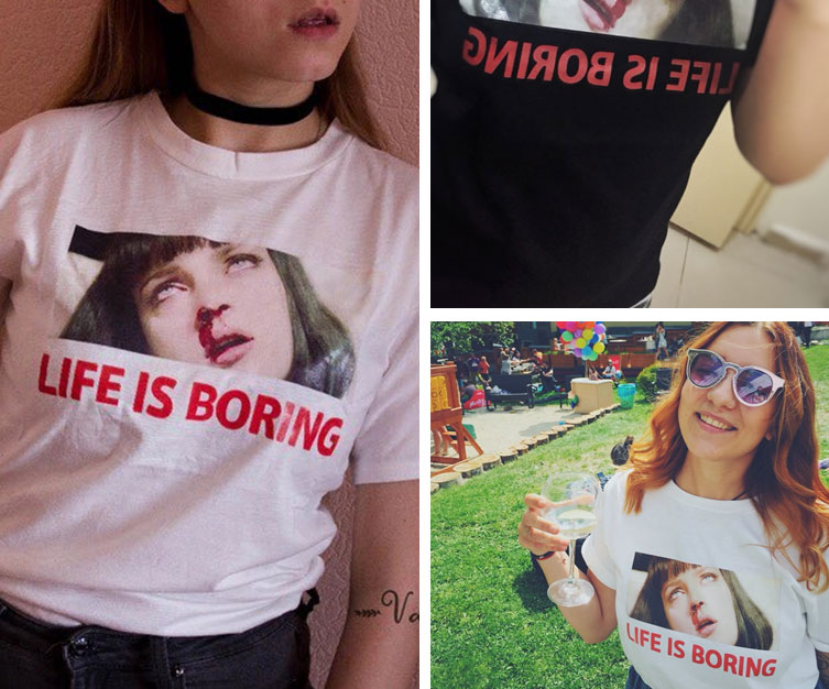 Spoof-Harajuku-White-Female-T-shirt-2018-T-Summer-Novelty-Tee-Shirt-Femme-Life-is-Boring-Letters-Pri-32676592689