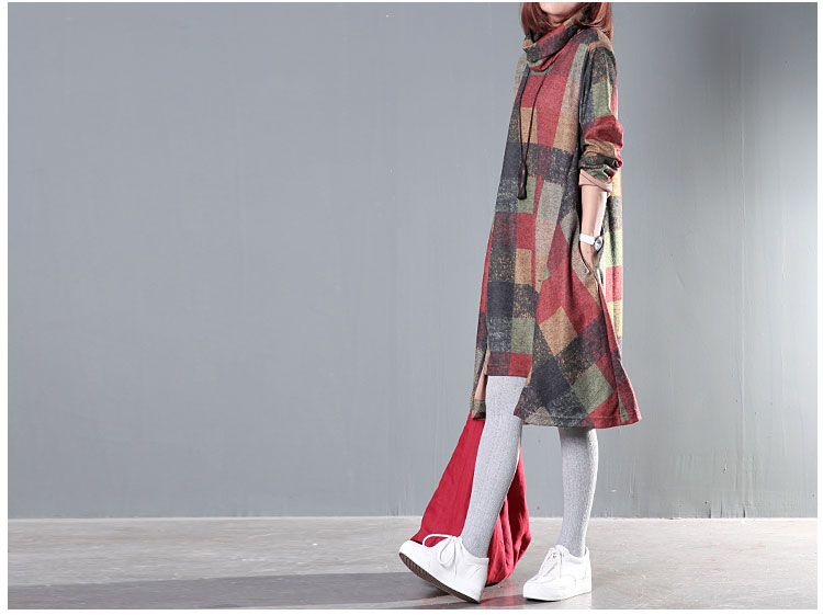 Spring-Autumn-Turtleneck-Women-Dress-Loose-Casual-Irregular-Wool-Dress-Plaid-Long-Sleeve-Vintage-Dre-32536134866