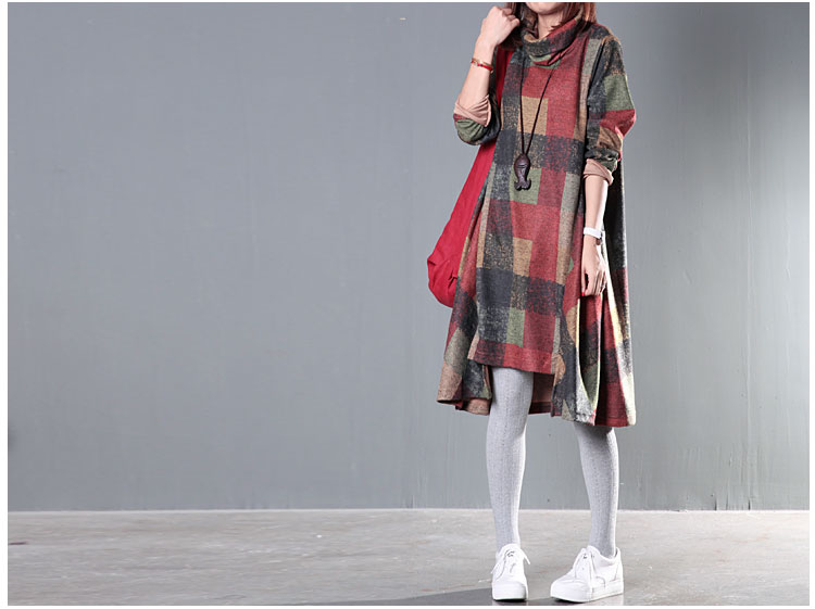 Spring-Autumn-Turtleneck-Women-Dress-Loose-Casual-Irregular-Wool-Dress-Plaid-Long-Sleeve-Vintage-Dre-32536134866