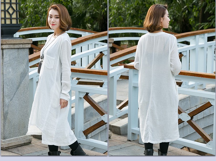 Spring-Autumn-new-cotton-linen-dress-for-female--Women-long-sleeve-do-old-casual-dresses-66021-32715170570