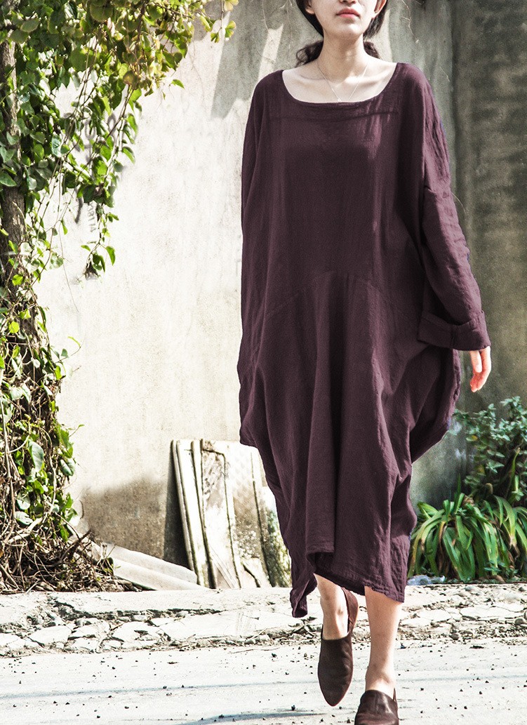 Spring-Dress-Plus-Size-Clothing-Loose-Women-Dress-Linen-Irregular-Cotton-Dress-Solid-Long-Sleeve-O-N-32785108602