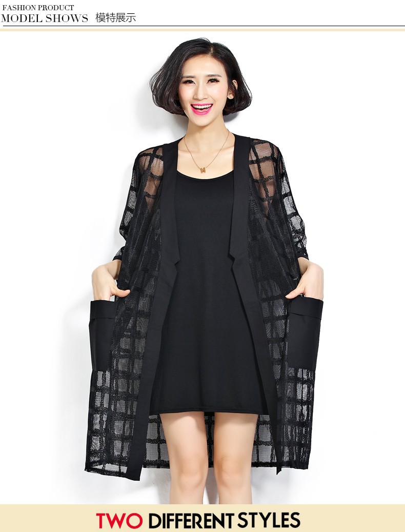 Spring-Plus-Size-Women-Clothing-Fashion-Half-Sleeve-Long-Black-Perspective-Women-Mesh-Cardigan-witho-32437461202