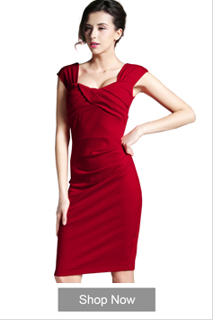 Spring-Sexy-red-black-Deep-V-bodycon-bandage-Business-work-office-Party-Pencil-sheath-vintage-women--1332576483