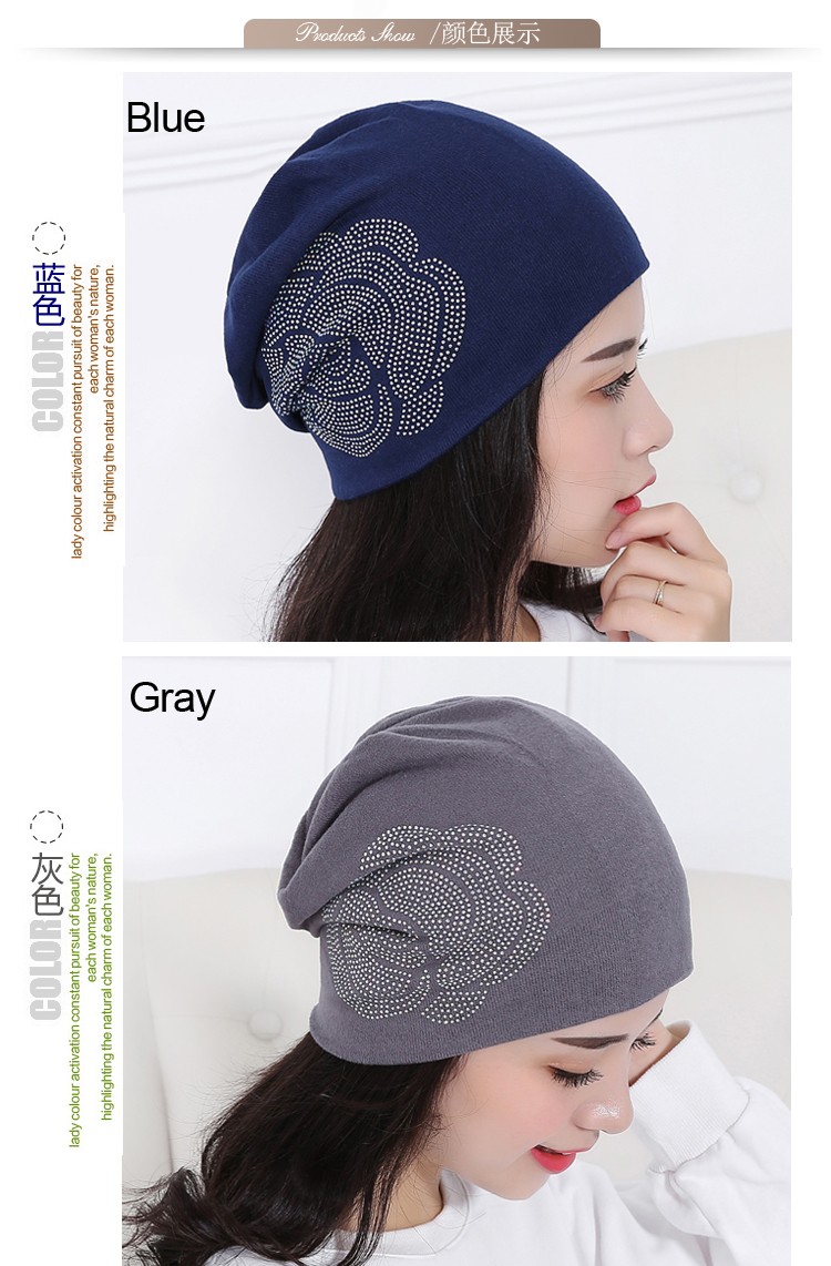 Spring-and-Autumn-ladies-beanie-knitted-hat-women-flower-rhinestones-hats-for-women39s-skullies-caps-32697214175