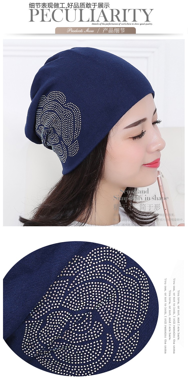 Spring-and-Autumn-ladies-beanie-knitted-hat-women-flower-rhinestones-hats-for-women39s-skullies-caps-32697214175