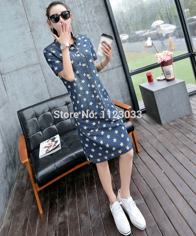 Stars-Pattern-Vestidos-Summer-Dress-2018-Loose-Vintage-Denim-Dress-Shirt-Women-Print-Jeans-Dresses-F-32640545231