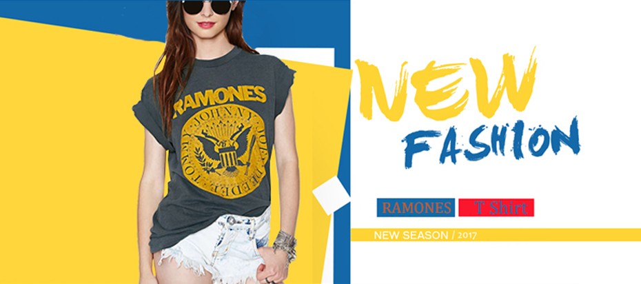 Summer-2017-punk-rock-T-shirt-Women-Tops-Tees-Short-sleeve-o-neck-grey-summer-T-shirt-RAMONES-printe-32698472804