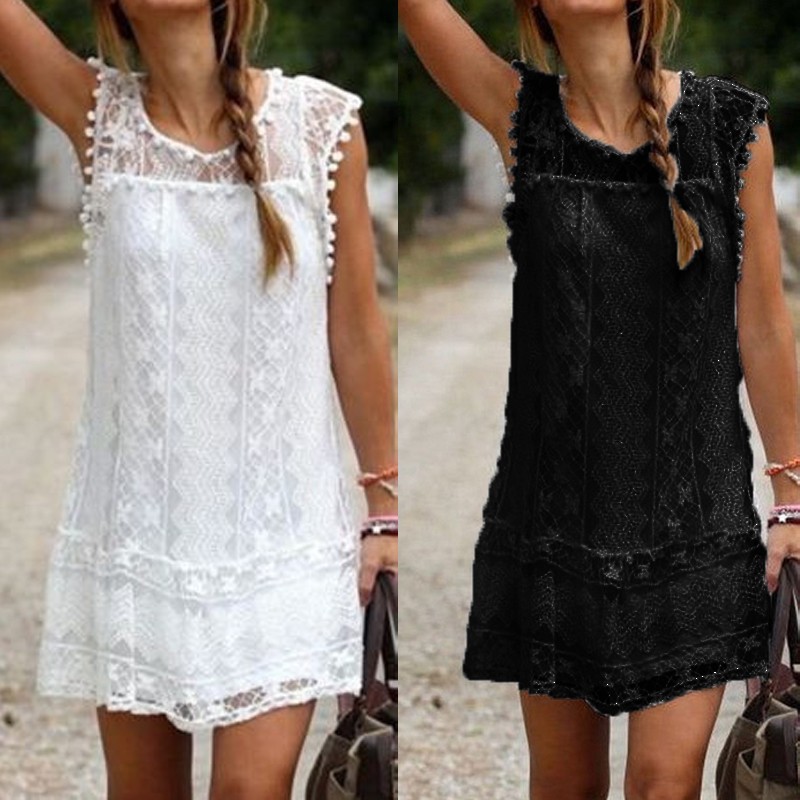 Summer-Dress-2016-Women-Casual-Beach-Short-Dress-Tassel-Black-White-Mini-Lace-Dress-Sexy-Party-Dress-32777527172