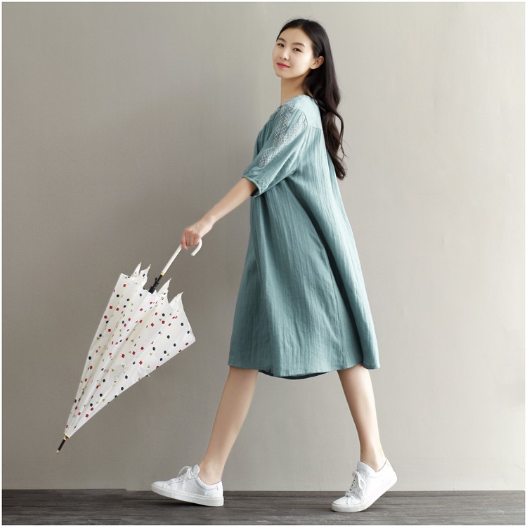Summer-Dress-Blue-Color-Half-Sleeve-O-Neck-Cotton-Dress-Casual-Loose-Loose-Waist-Vintage-Women-Dress-32695645523