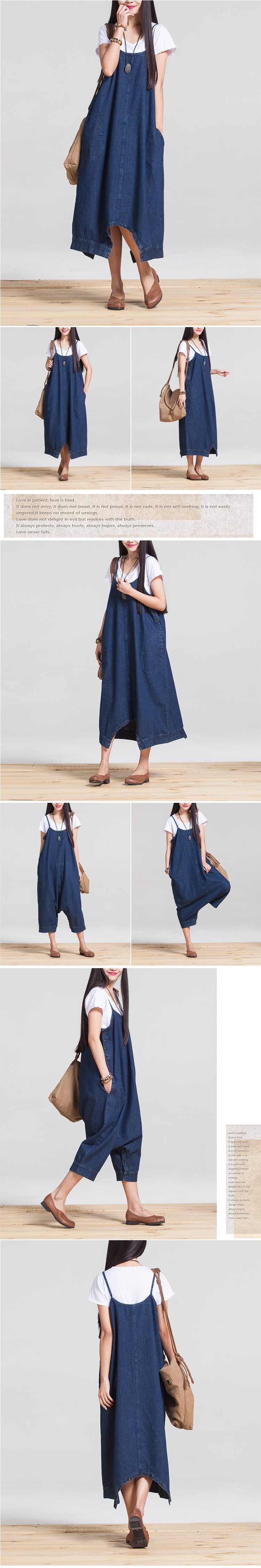 Summer-Dress-Women-Loose-Waist-Plus-Size-Women-Casual-Denim-Dress-Spaghetti-Strap-Denim-Dress-Solid--32640802760