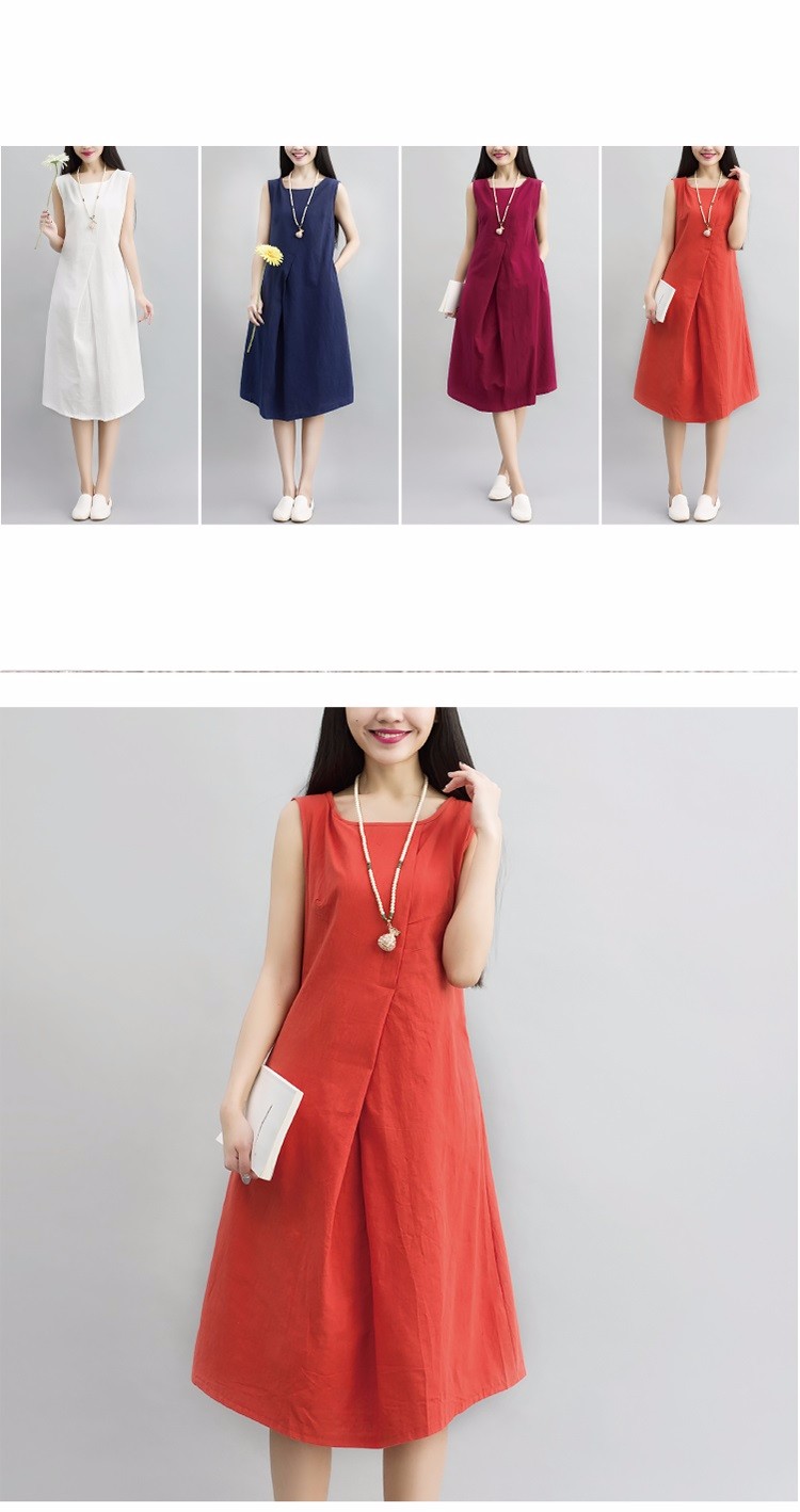 Summer-Dresses-Cotton-Linen-Women-Dresses-Size-M-2XL-Women-Clothing-O-Neck-Sleeveless-Loose-Waist-Wh-32718798345