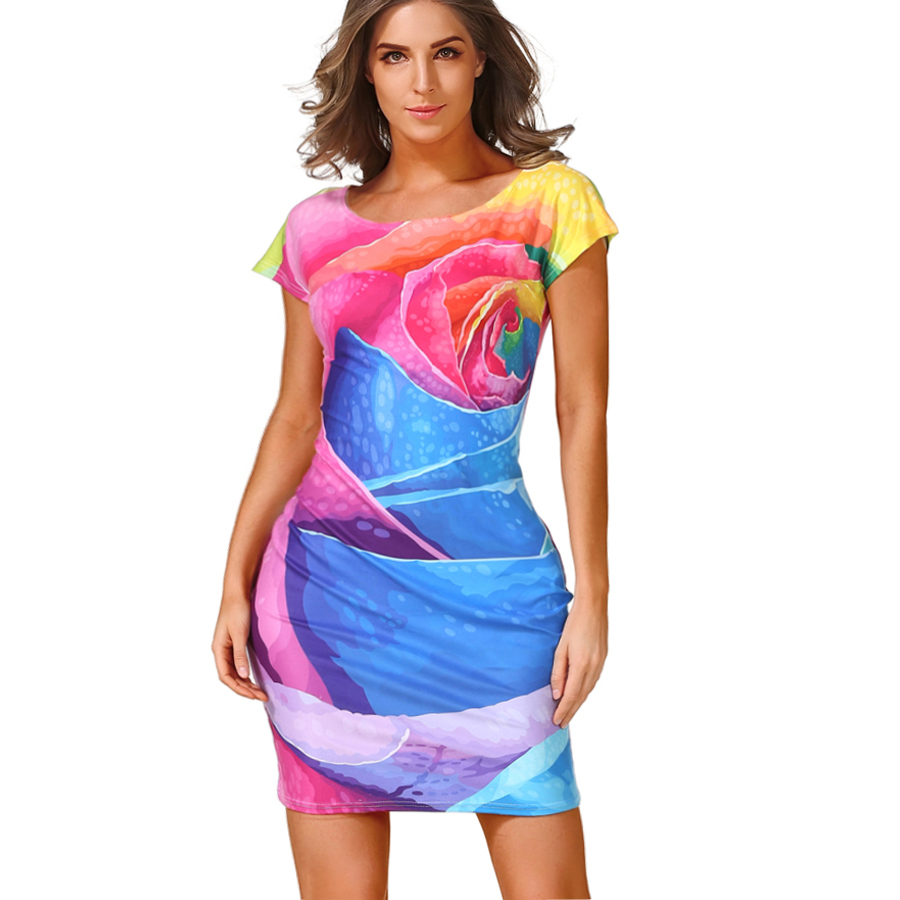 Summer-Fashion-Women-Office-Pencil-Mini-Dress-Ladies-Short-Sleeve-Vintage-Print-Bodycon-Tunic-Elegan-32750148536